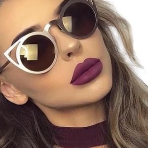 SUNGLASSES Sun Glasses Shades Rose Gold Pink Metal Cat Eye Frames UV400 Protect